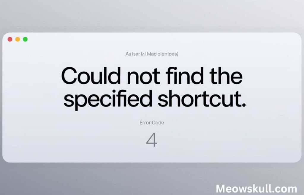 errordomain=nscocoaerrordomain&errormessage=could not find the specified shortcut.&errorcode=4